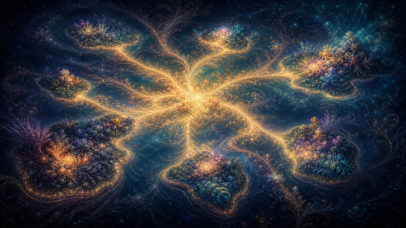 Luminous islands connected by living bridges of service
